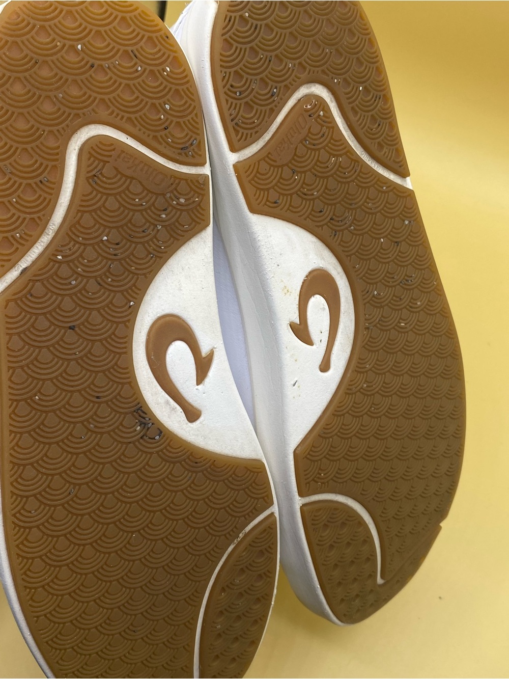 OluKai White Leather Sneakers with Tan Heel - Picture 5 of 5